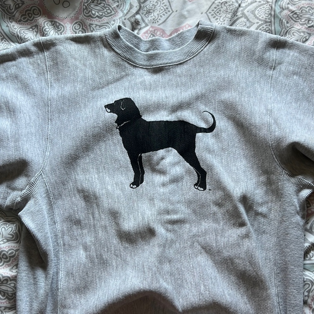 Gray Black Dog Crew Neck